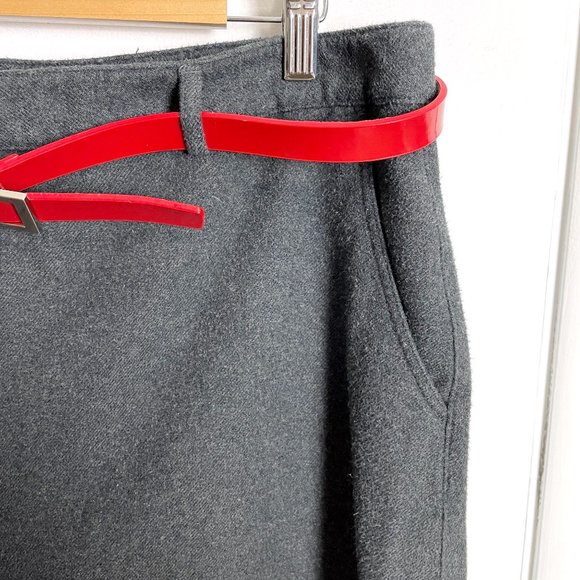 L.L. Bean gray flannel classic fit straight skirt - size 16 reg - Picture 2 of 8